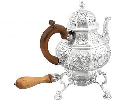 Silver Teapot on Stand with Burner