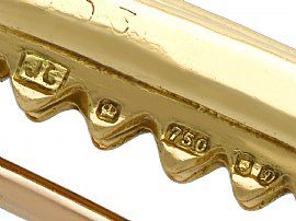 Gold Cartier Hair Clips hallmarks