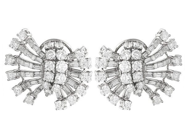 Platinum Art Deco Diamond Earrings UK