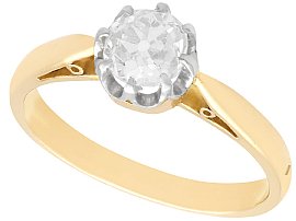0.80 ct Diamond and 18ct Yellow Gold Solitaire Ring - Antique Circa 1920