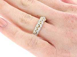 Double Row Diamond Eternity Ring Close Up 