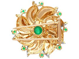 Round Emerald Brooch