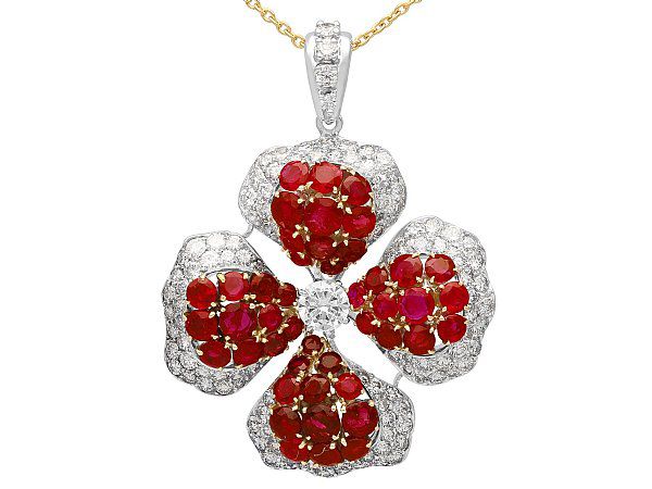 Burma Ruby Pendant with Diamonds