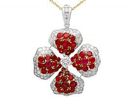 Burma Ruby Pendant with Diamonds