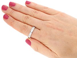 Baguette Cut Diamond Eternity Ring Wearing