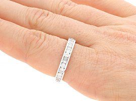 Baguette Cut Diamond Eternity Ring Wearing Hand