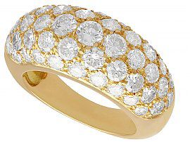multi row diamond ring yellow gold