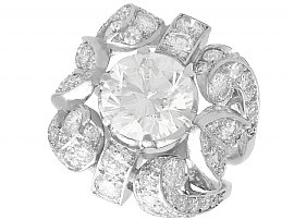 6.08ct Diamond and Platinum Dress Ring - Art Nouveau - Antique Circa 1930