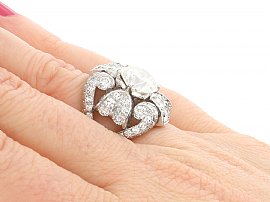 antique diamond ring on finger