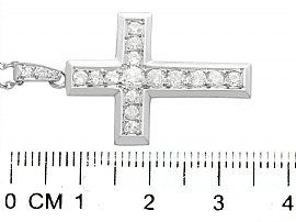 Antique Diamond Cross Pendant White Gold 