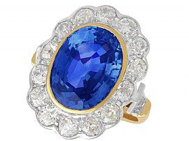Large Oval Sapphire and Diamond Ring