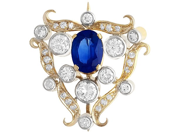 1920s Sapphire and Diamond Brooch
