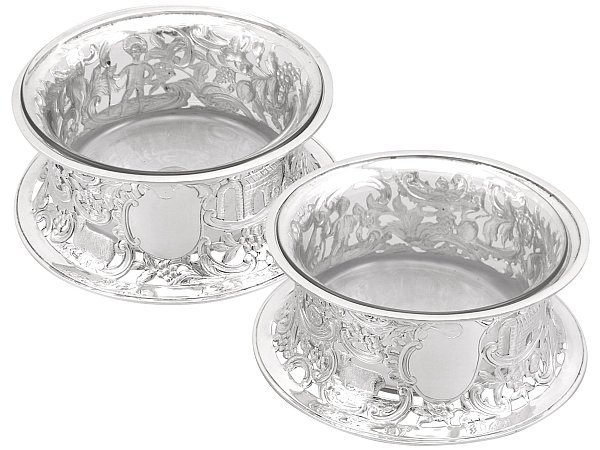 Antique Silver Dish Rings with Glass