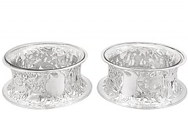Antique Silver Potato Dish Rings with Glass 
