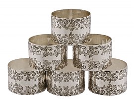 Numbered Napkin Rings in Silver