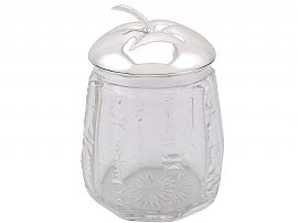 German Silver and Cut Glass Jar  - Antique Circa 1930