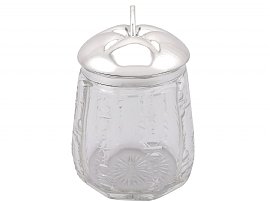 Antique Glass Jar with Silver Lid