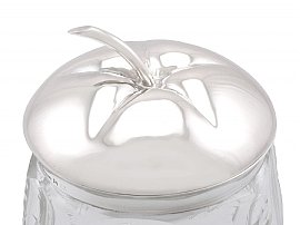 Antique Glass Jar with Silver Lid