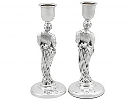 Figural Candlesticks in Sterling Silver