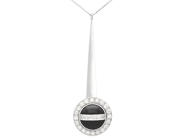 Art Deco Onyx Diamond Pendant