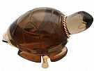 Smoky Quartz and 18ct Yellow Gold Turtle Brooch - Vintage French Circa 1950