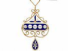 1.89ct Diamond and Enamel, 15ct Yellow Gold and Silver Pendant - Antique Victorian