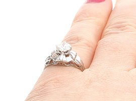 Wearing Round Brilliant Cut Solitaire Diamond Ring