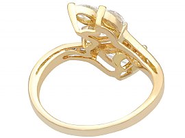 Vintage Diamond Crossover Ring Yellow Gold 