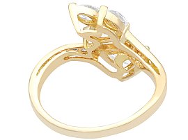 Vintage Diamond Crossover Ring Yellow Gold 