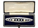 3.46ct Diamond and Natural Pearl, Platinum Brooch - Antique French Circa 1920