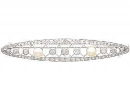 Antique Natural Pearl and Diamond Brooch