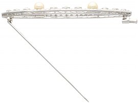 Antique Natural Pearl and Diamond Brooch