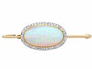 9.30 ct Opal and 0.95 ct Diamond, 18 ct Yellow Gold Brooch - Antique Circa 1895