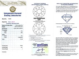 Antique Diamond Plaque Brooch Certificate
