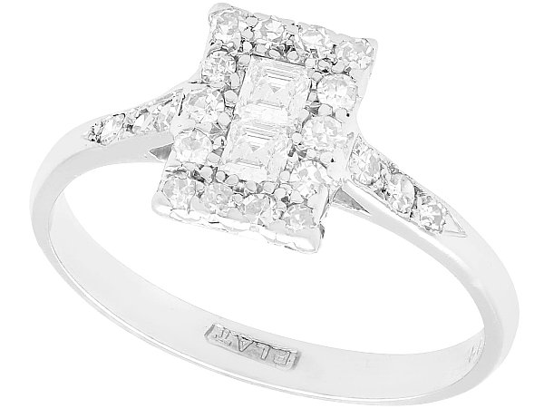 Rectangular Diamond Dress Ring Platinum