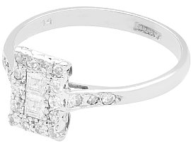 Rectangular Diamond Dress Ring Platinum UK