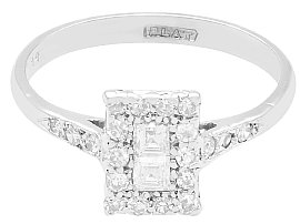 Rectangular Diamond Dress Ring Platinum for Sale