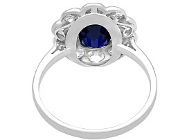 Cushion Cut Sapphire and Diamond Ring for Sale