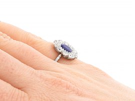 Cushion Cut Sapphire and Diamond Ring