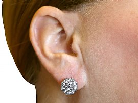 Edwardian Diamond Cluster Earrings 