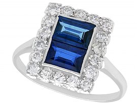 1.60ct Sapphire and 0.70ct Diamond, Platinum Cluster Ring - Antique Circa 1930