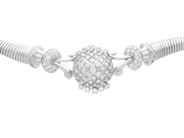 Diamond Necklace Bracelet Set White Gold