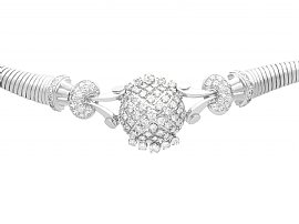 6.68ct Diamond and 18ct White Gold Necklace / Bracelet - Art Deco - Vintage French Circa 1940