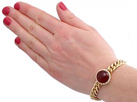 Wearing Image for Gold Garnet Bracelet UK
