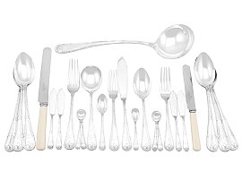 Sterling Silver Canteen of Cutlery for Twelve Persons by Walker & Hall - Antique George V (1927)