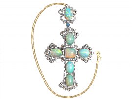 Antique Opal Cross Pendant