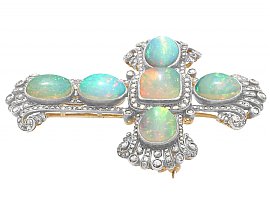 Antique Cross Pendant with Opals