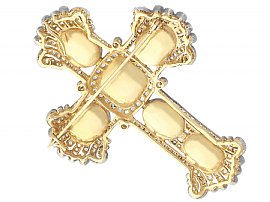 Back of Antique Cross Pendant With Opals