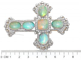 Antique opal Cross Pendant Size 