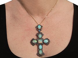 Wearing Opal pendant 